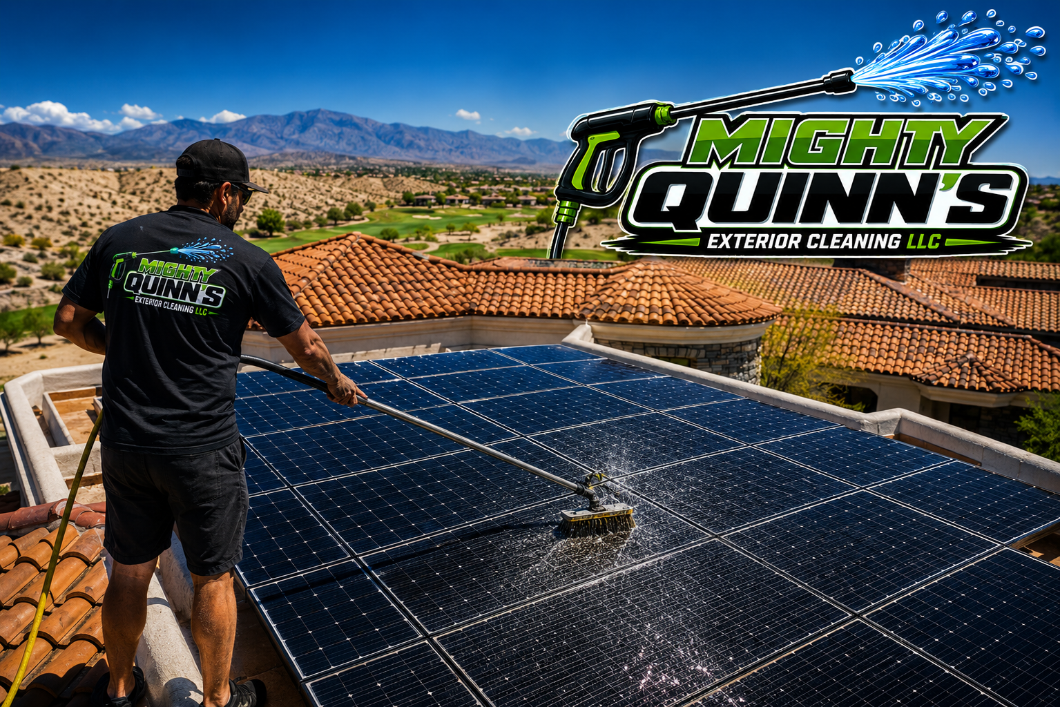 Solar panel cleaning showcase
