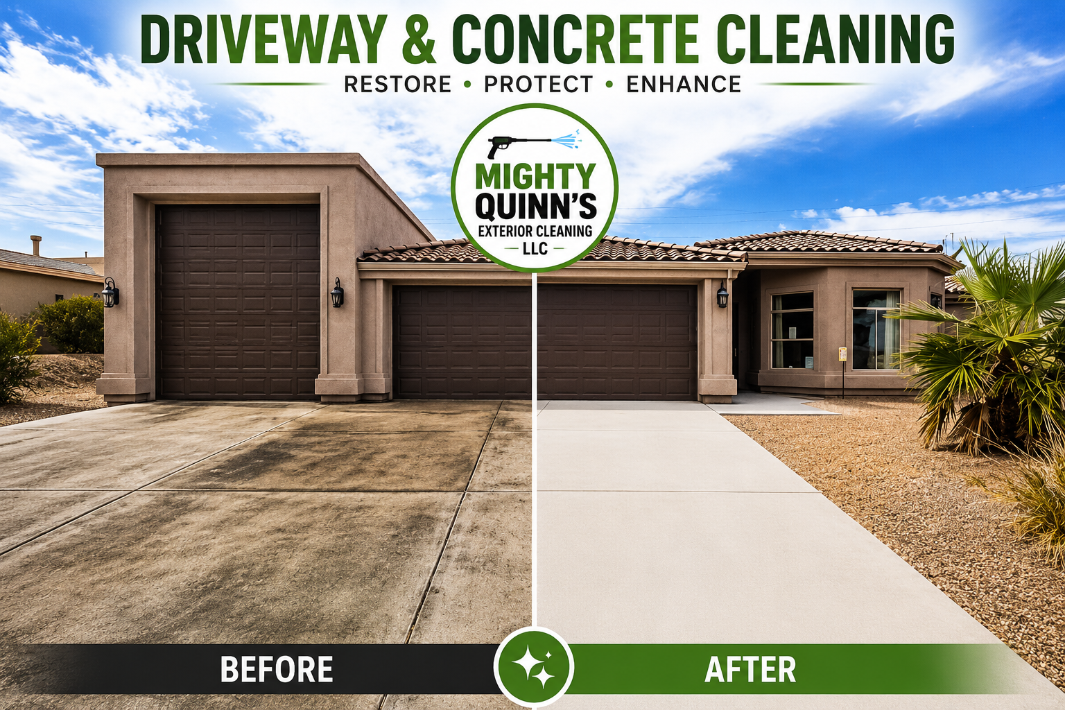 Driveway and concrete cleaning showcase