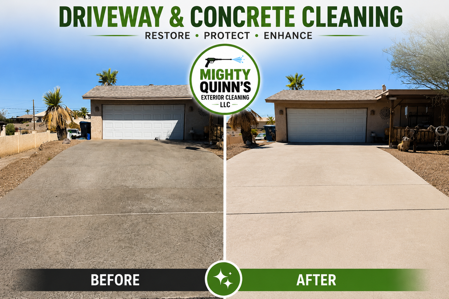Driveway and concrete cleaning showcase